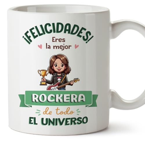 MUGFFINS Canecas para ROCKERA mulher - Em Espanhol - Melhor Troféu do Universo - 11 oz / 330 ml - Presente original e divertido