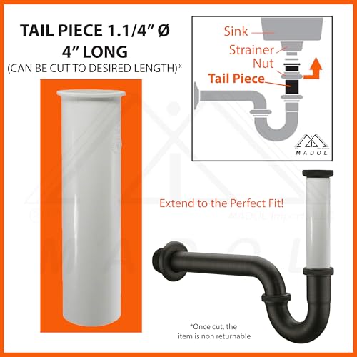 Tubo desagüe blanco 1-1/4 pulg x 4 pulg plástico miniatura 3