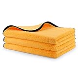 HOMEXCEL Microfiber Towels for Car,Premium Cleaning Cloth Lint Free,Scratch Free,Strong Water Absorption,Car Washing Drying Towel for Household,Auto Detailing,Windows,16' x 24',3 Pack