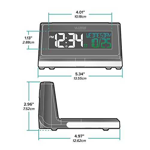 La Crosse Technology 617-148V2 Qi-Certified Wireless Charging Alarm Clock With Glowing Light Base #TOP6
