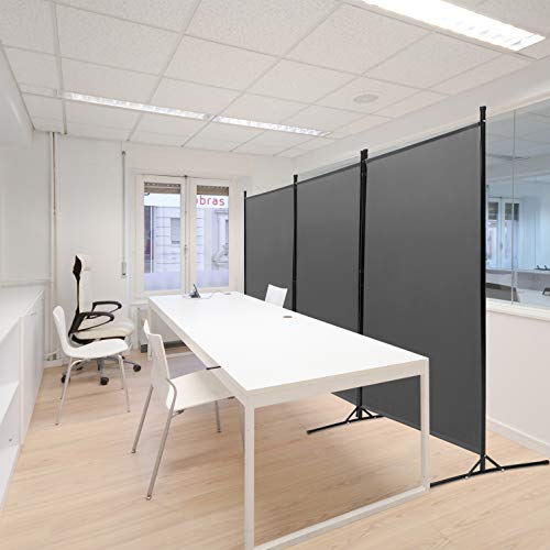 ACTREY Outdoor/Indoor Room Divider (3-Panel), Folding Partition Privacy Screen for Office, School,Studio, Conference,Classroom, Dorm Room, Kids Room-102 W X 16" D x 71" H (Dark Grey) - Thumbnail 6