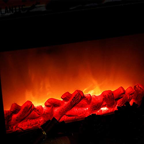 Image of Small Cozy Fireplace Lantern Traditional Realistic Log Wood Burning Flame Effect Ligh LED Charcoal Style Table LampFor Indoor & Outdoor Use
