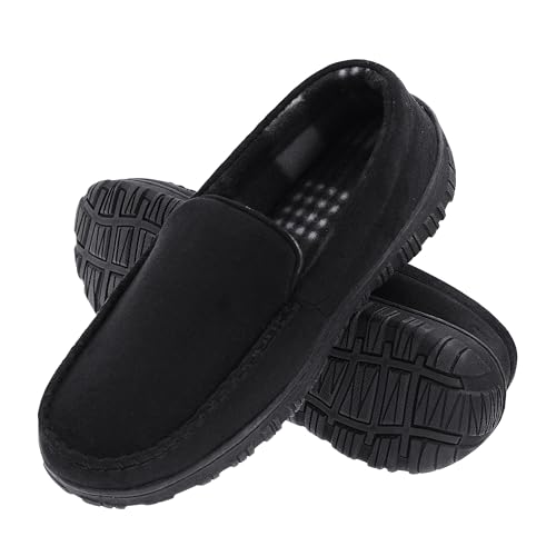 Lulex Mens Slippers Moccasins for Mens Memory Foam House Slippers Indoor Outdoor House Shoes