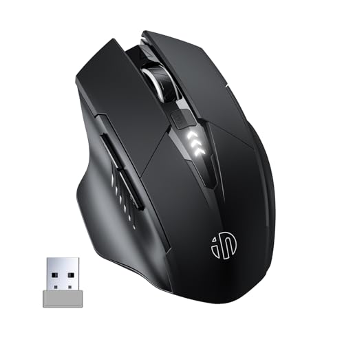 Wireless Mouse, inphic Rechargeable Gaming Mouse with USB Nano Receiver for Notebook, PC, Laptop, Computer, MacBook (Black )