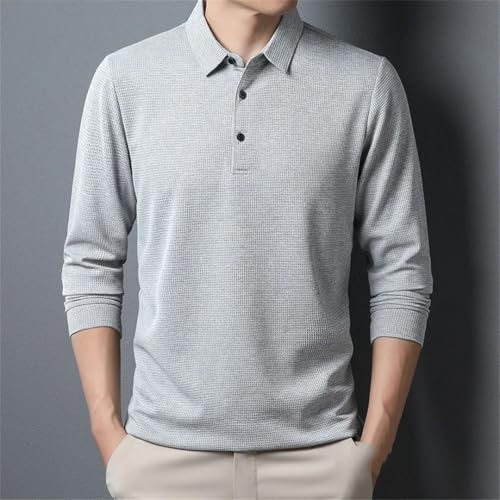 Men's Four Seasons Solid Color Business Casual Long Sleeve Comfortable Top3