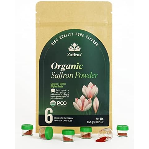 Zaffrus Organic Saffron Powder for Cooking Pack of 6 Cover