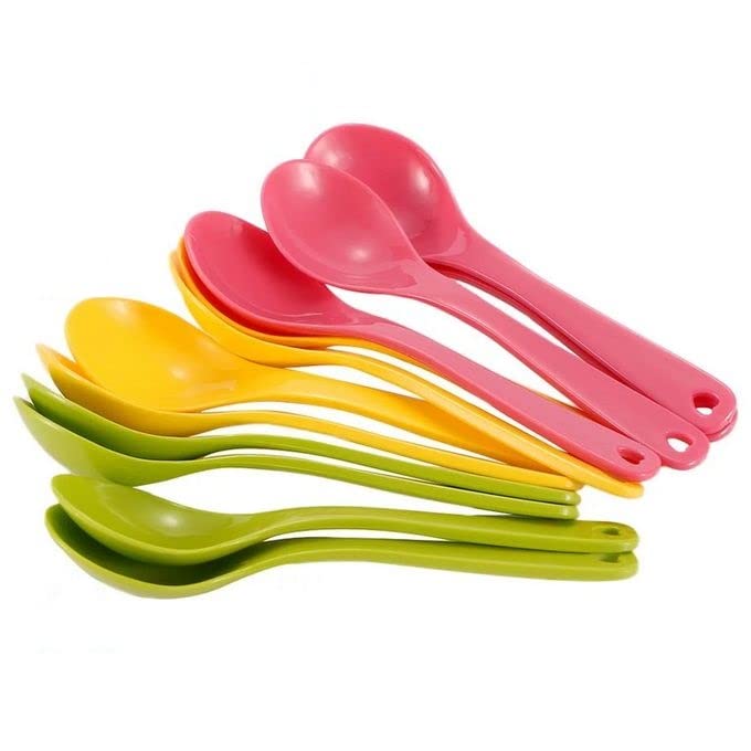 Plastic Masala Spoon for Small Containers, Multipurpose Spoon for Dispensing Tea, Coffee, Sugar, Condiments & Spices (Multicolor, Set of 12 Kids Spoons)-image-17