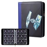 Ampleer 9 Pocket Trading Card Binder, PU Leather Storage Zip Album with 900 Slots Clear Page Sleeves for TCG MTG Baseball Sport Cards Display Collection (Blue)