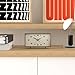 NEWGATE® Wideboy Alarm Clock | Rectangular Retro Design | Mocha Brown | Mid Century dial | Ideal for Bedside, Desk, Mantel or Shelf | Retro Bedroom & Office Accessory