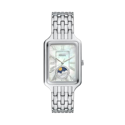 Image of Fossil Womens Raquel Silver Quartz Stainless Steel White Dial Analog Watch ES5400