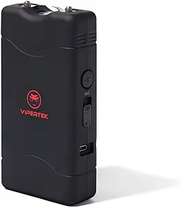 VIPERTEK VTS-880-36 Billion Mini Stun Gun - Rechargeable with LED Flashlight, Black