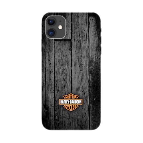 SUPER FABRIQUE Cover trasparente morbida in silicone, design antiurto progettata per Apple iPhone, stampata, compatibile con moto Harley Davidson (iPhone 11)
