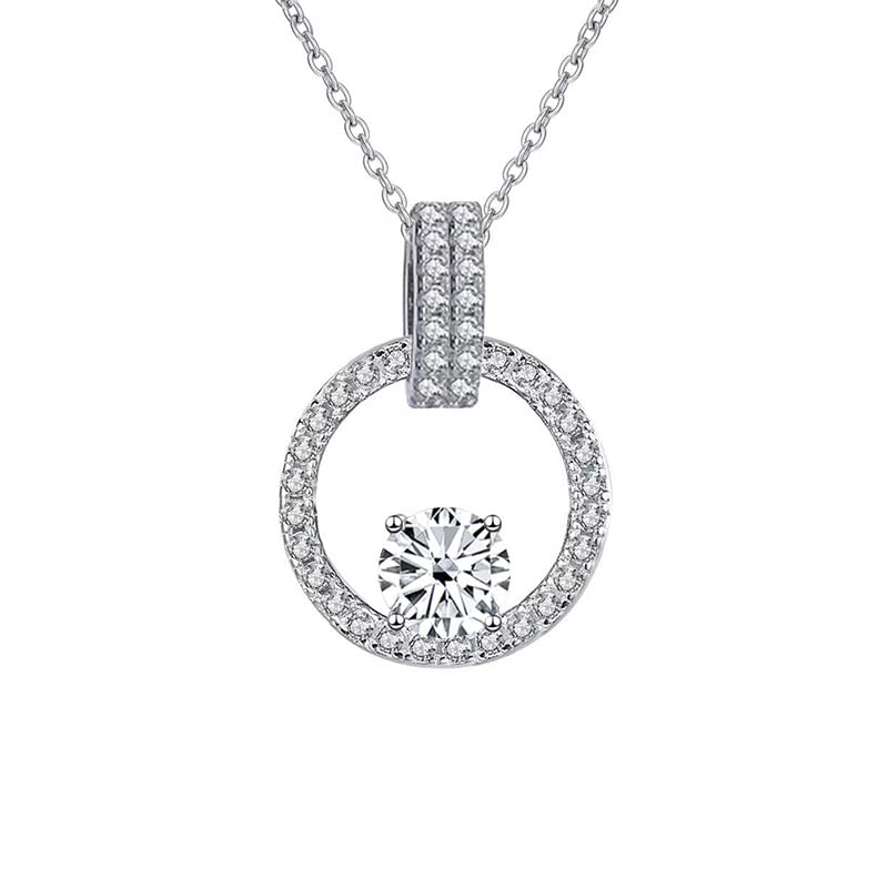Pendentif en argent sterling 925 avec moissanite scintillante, le cadeau femme idéal