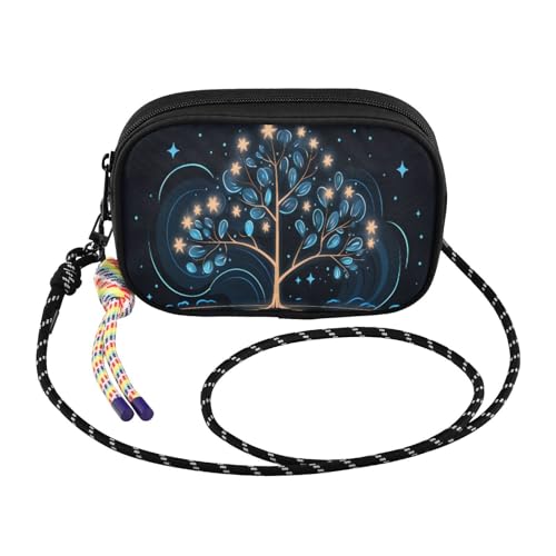 Women's Lightweight Crossbody Phone Purse with Adjustable Strap, Mini Nylon Wallet Bag for Essential Daily Carry, Hands-Free Travel Wallet for Cards Cash Keys, Flower (28)