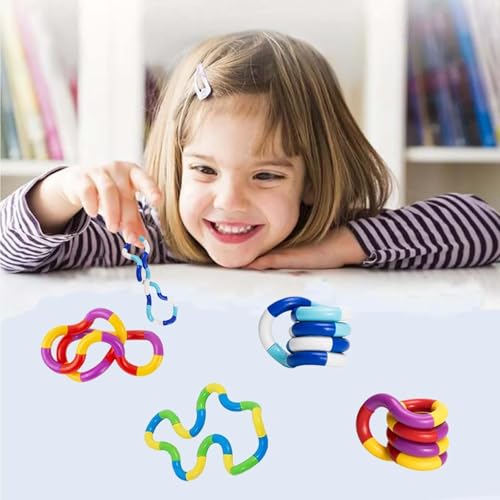 6 Stück Fidget Toys Set, Tangle Fidget Toy, Fidget Toys Kinder, Twister Fidget Toy für Kinder Autismus Sensory Stimming