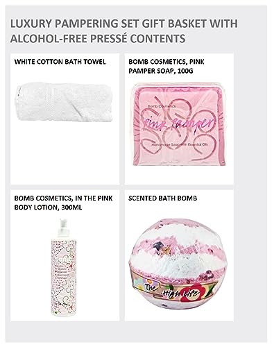 Luxury Pamper Gift Set - Classic Self Care Gift Basket with Sparkling Presse, Bath Bomb, Candle, Body Lotion & Face Wash - Spa Hamper for Mum, Wife or Girlfriend, from Regency Hampers - Image 5