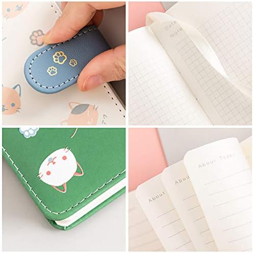 Vista 5 de Cuaderno con tapa de piel para estudiantes, con diseño de gato, libro de notas o diario