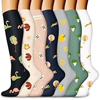 7 Paar Kompressionsstrümpfe Damen und Herren, Kompressionssocken Stützstrümpfe Compression Socks Laufstrümpfe Kompression für Flug,Sport,Reisen, Radsport, krankenschwester