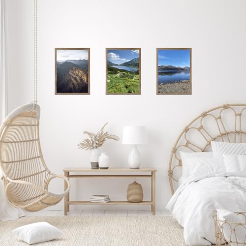 Image of JCJMY 13x15 Picture Frame Rustic Brown for Wall Hanging, Wall Mounting Horizontally or Vertically, 13 x 15 Wall Gallery Poster Photo Frame with Shatter Resistant Plexiglass, Rustic Brown