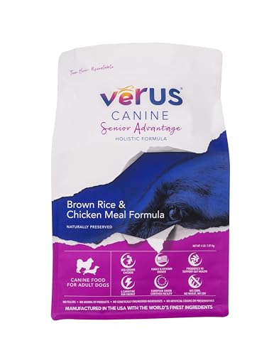 VeRUS Pet Foods Dry Dog Food Chicken, Senior Advantage Formula 4lb Bag
