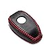 Vitodeco Genuine Leather Smart Key Fob Case Protector Compatible for Alfa Romeo Giulia, Stelvio, Tonale (2017 - 2025 Models) - 5-Button, Black/Red