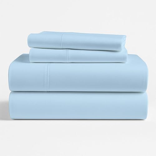 KRISHNA Juego de sábanas de 4 piezas, 100% algodón egipcio Giza, ultra suave y transpirable, sábanas de calidad de hotel, se adapta a colchones de