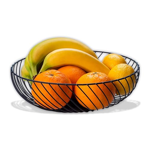 IPEA Cesto Portafrutta da Tavolo in Metallo - [ DESIGN MODERNO ED ELEGANTE ]- Fruttiere Cestino per Frutta, Agrumi, Noci, Alimenti - Porta Frutta da Centrotavola Aperto - 26 x 8 cm