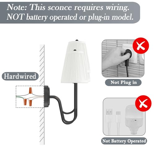 Image of Electro bp; Elegant Triple Sconce Black Curved Metal Arm with Warm White Pleated Fabric Lamp Shades Brocade Cover Wall Light Fixture,E12,3 Sockets,120W,Hardwired;