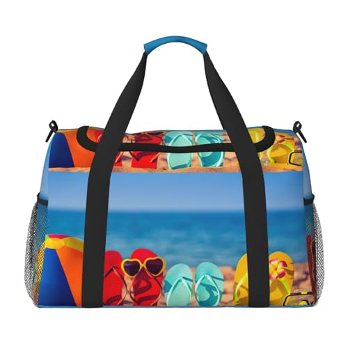 Sac de sport noir motif plage pour entraînement et yoga en taille unique