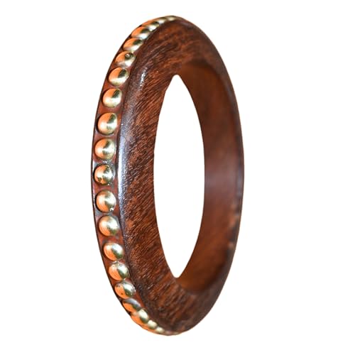 Image of Handmade Natural Wooden BangleHandmade Bracelet Vintage Simple Round Natural Wooden Bracelet Bangle for Women Jewelry.