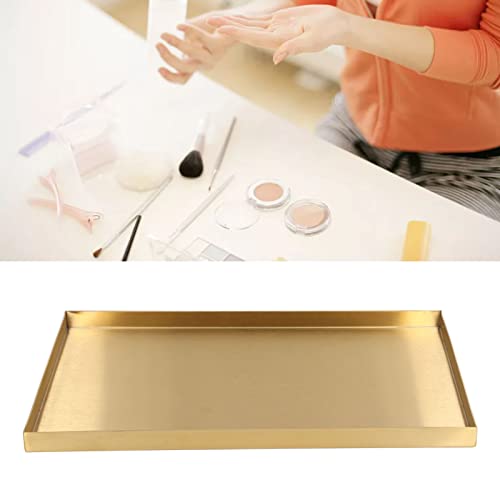 Gold Rectangle Tray, 12 x 8 Inch Stainless Steel Gold Plate Serving Tray, Decorative Cosmetic Perfume Jewelry Display Tray, Ottoman Dish Table Centerpieces for Vanity, Bathroom, Wedding, Christmas by Tomotato - Image 6