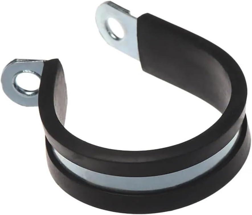 10Pcs Rubber Lined P-Clips, Hose & Cable Clamps for Secure Pipe and Wiring Mounting(25mm)