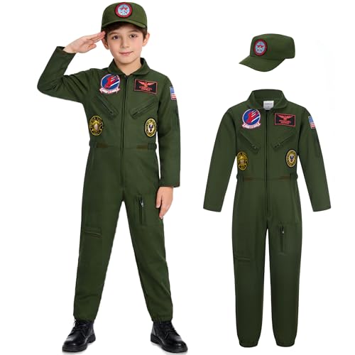Disfraz de Piloto de Combate para Niños Talla XL miniatura 1