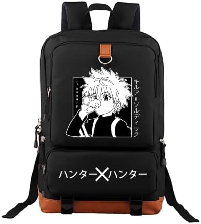 Ramcpd Unisex Anime Graphics Printed School Backpack for Boys Girls 17inch Large Capacity Laptop Bags Lightweight Travel SchoolBag, Black