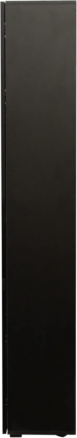 Black Side Cabinet with Aluminum Strip Lamp, Offering Large Storage Space for Living Room or Bedroom Use