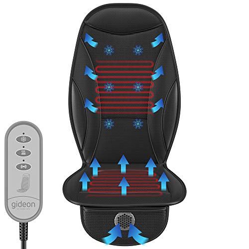 Gideon Car Seat Massager with Heating and Cooling Luxury Seat Cushion Cover Includes 12V Cigarette Lighter Power and Temperature and Massage Controller