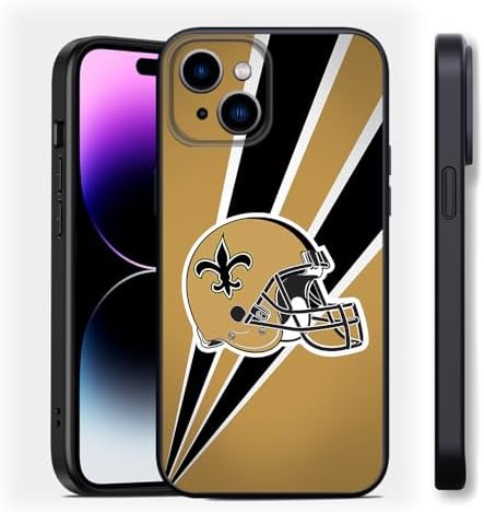 New Orleans Football TPU Phone Case for iPhone 15, Gold-Black Stripe image 4