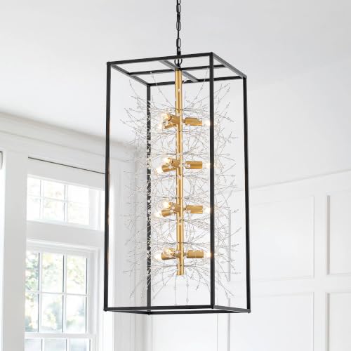 Salaiwei 12-Light Lantern Tiered Pendant Light, Foyer Pendant Light
