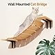 MEWOOFUN Katzenbrücke Katzen Kletter Regale, 120cm Katzentreppe aus Holz Wandmontage, Katzenregal für die meisten Kätzchen und Erwachsenen Katzen, Katzenwandmöbel zum Springen, Klettern und Spielen