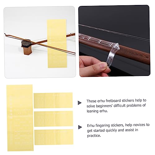 SUPVOX 4Pcs Erhu Adesivo De Dedilhado Erhu Adesivo De Nota Erhu Adesivos De Dedilhado De Gráfico Pvc