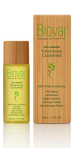 Biovaj Vivifying Cleanser-100% Organic Botanical Makeup Remover, Natural Facial Cleanser. Detoxifies, Exfoliates, Anti-aging for Pores, Blemishes & Blackheads, Deep cleansing, Vegan, Cruelty Free
