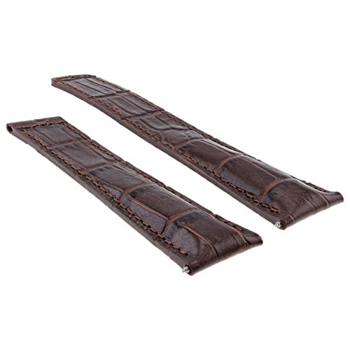 Ewatchparts 20Mm Leather Watch Band Strap Compatible With Tag Heuer Carrera Calibre 6 Deploy Clasp Brown #TOP1