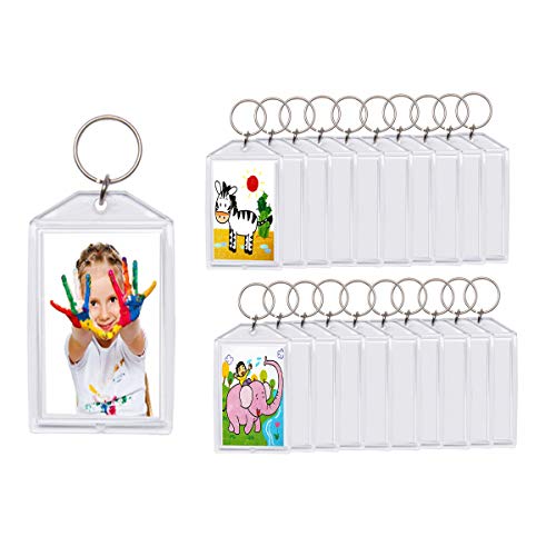 20pcs Snap-in Custom Personalised Insert Photo Acrylic Blank Keyring Keychain Wholesale(Size:2