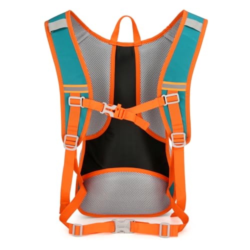 25L Ultralight Lightweight Waterproof HikingBackpack Foldable Travel Camping Hiking Outdoor Sports Backpack Daypack with reflective strips(Lake blue orange)3