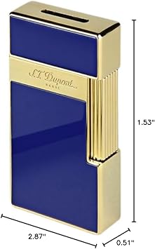 S.T. Dupont Big D Blue Lacquer & Gold Lighter, 025005