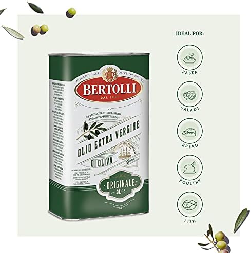 Bertolli Extra Virgin Olive Oil, Originale, Olive Oil Extra Virgin Bulk Pack, 3 Litre Tin