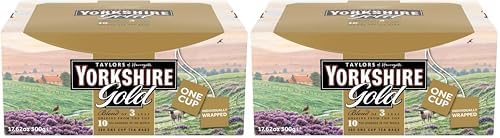 Taylors of Harrogate Yorkshire Gold Individually Wrapped Tea Bags, 200 Count. (Pack of 2)