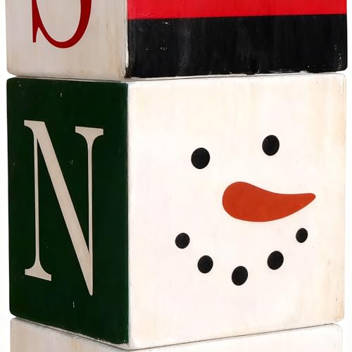Decoraciones de Navidad de bloques de madera estables que no rayan tus muebles 8