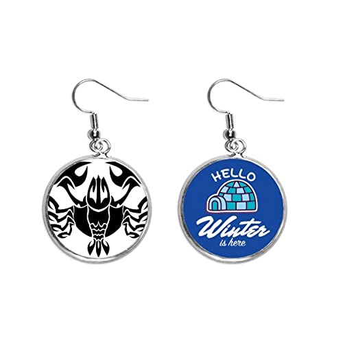 Pendientes de Cáncer estilo zodiaco con colgante de gota de hielo y constelación