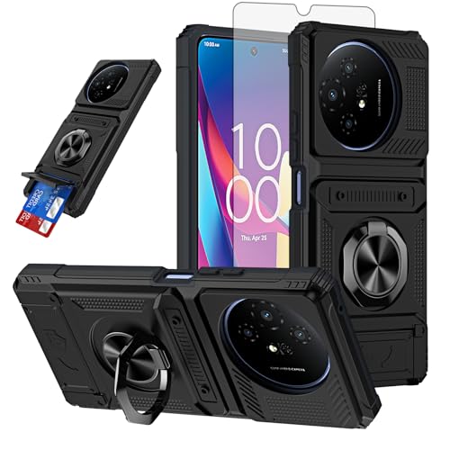 Coque antichoc TCL 50 XL 5G avec anneau magnétique et porte-carte